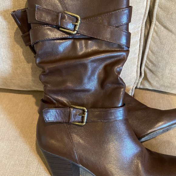 Kohl's Shoes Kohls Brown Heeled Boots Poshmark
